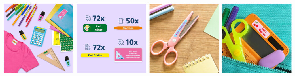 Grundschul Paket 204 personalisierbare Namensetiketten